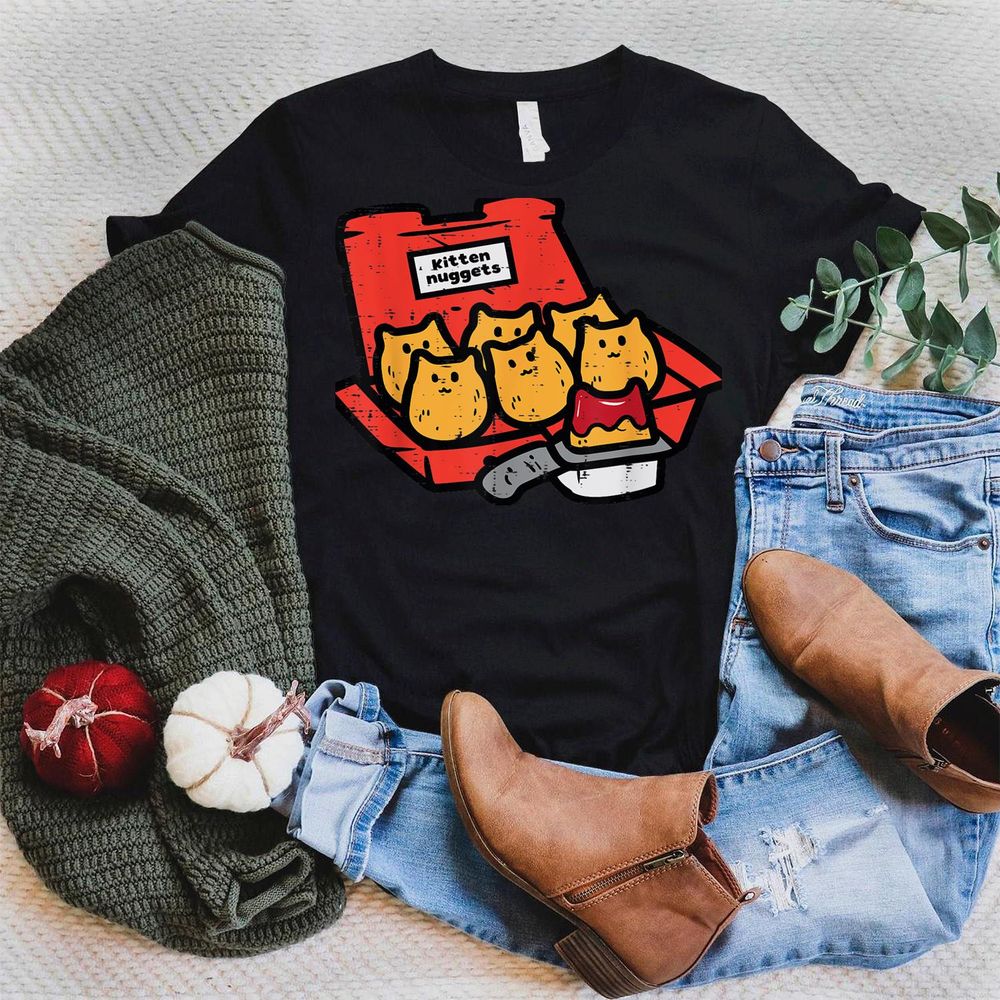 Kitten Nuggets Cute Fast Food Cat Food Lover T-Shirt Unisex Standard T-Shirt black s