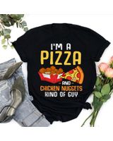 Fast Food Pizza Lover Foodie Men Boys Funny Chicken Nuggets T-Shirt Unisex Standard T-Shirt black s